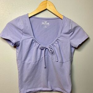 Hollister Women's Lavender Blouse with Tie‎